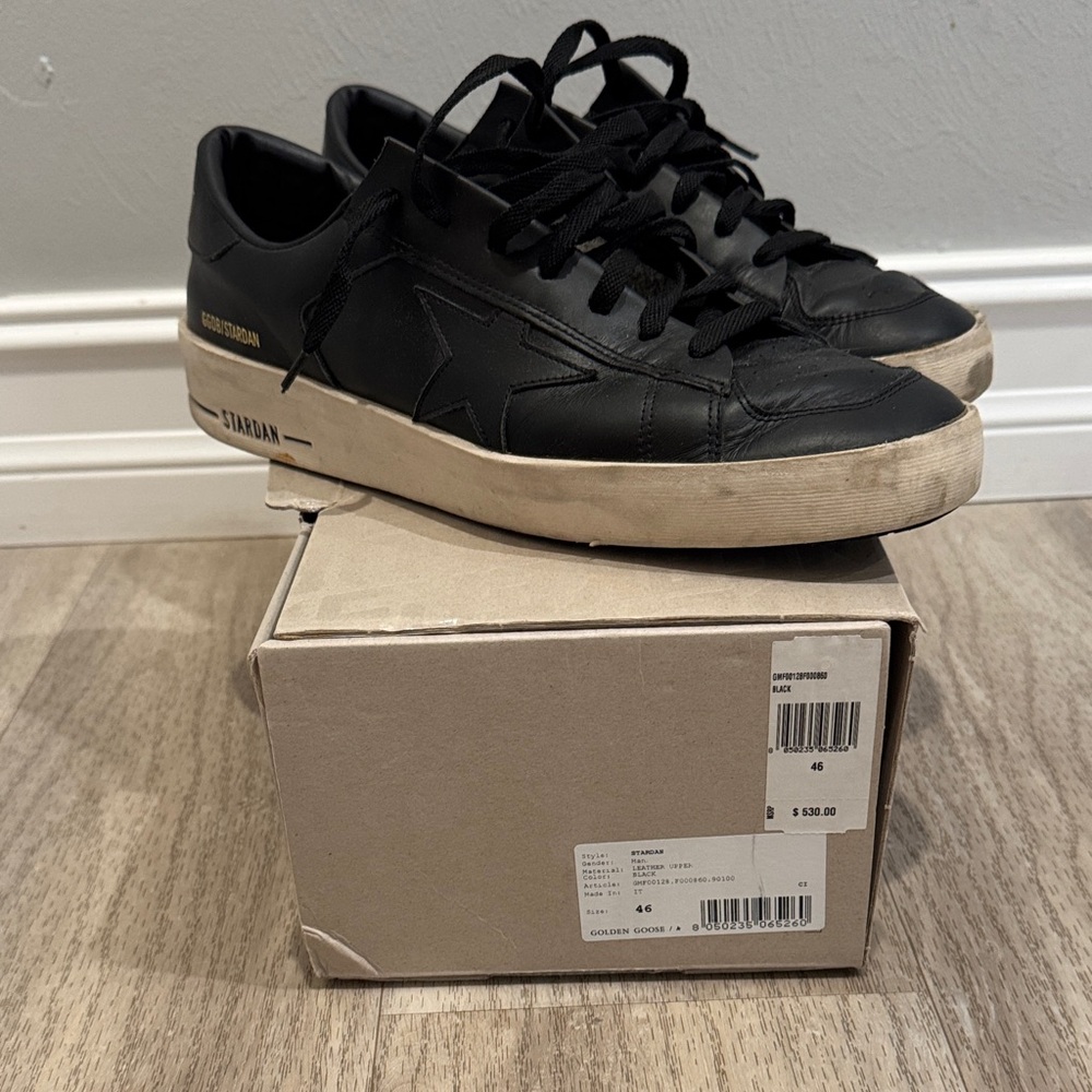 Golden Goose Black and Cream Men's Sneakers